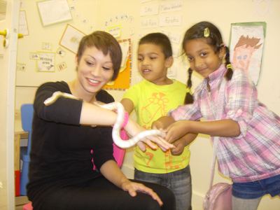 Pre-school children learning about wildlife at Early Learners' Nursery School, Leicester